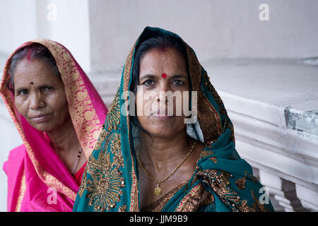 Calcutta, India. Women with bindi dots Stock Photo