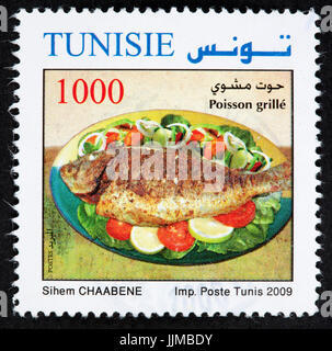 Tunisian postage stamp Stock Photo