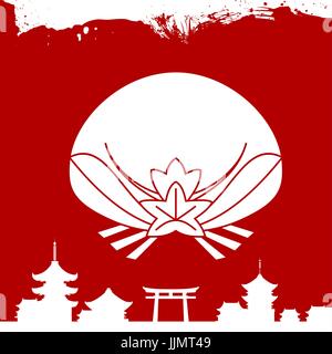 Japanese culture symbolic ornaments Stock Vector
