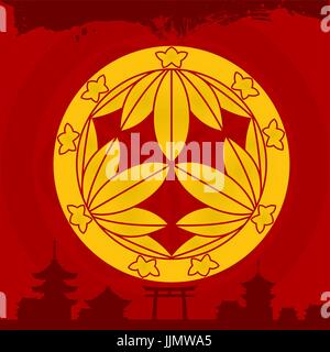 Japanese culture symbolic ornaments Stock Vector