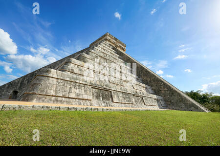 Great Ball Court and Temple of the Bearded Man, Chichen Itza, Mexico Stock Photo