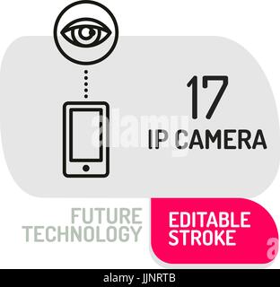IP camera icon. Future technology device. Vector illustration. Stock Vector