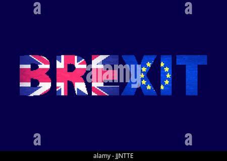 Brexit Text Isolated. United Kingdom exit from europe relative image. Brexit named politic process. Referendum theme art Stock Vector