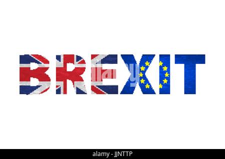 Brexit Text Isolated. United Kingdom exit from europe relative image. Brexit named politic process. Referendum theme art Stock Vector