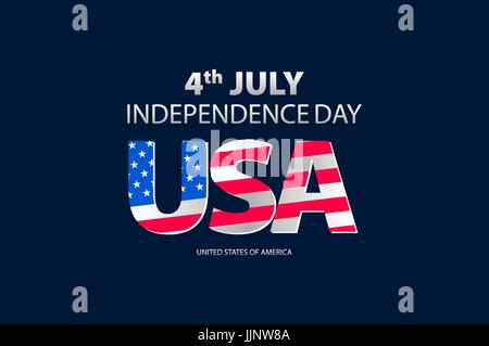 stylish american independence day design vector art Stock Vector