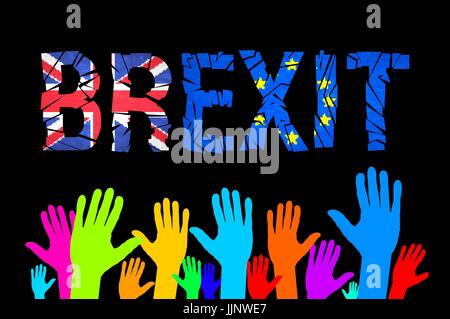 Brexit cracks Text Isolated. United Kingdom exit from europe relative image. Brexit named politic process. Referendum theme art Stock Vector