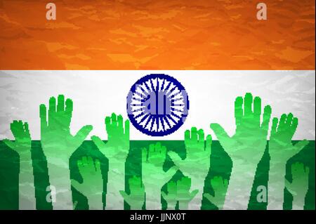 illustration of hand with voting sign of India vector art Stock Vector ...