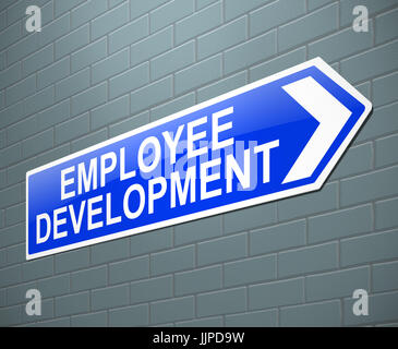 3d Illustration depicting a sign with an employee development concept ...