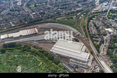 Southern Selhurst Traincare Depot, croydon, South East England, UK, from the air Stock Photo