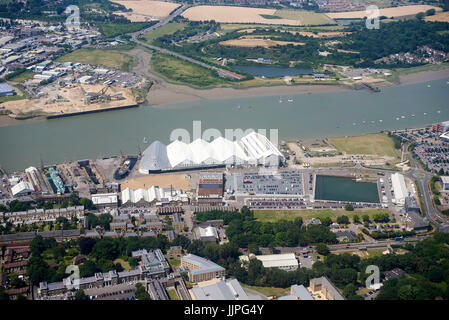 Chatham Dockyard Chatham, Kent, South East England, from the air Stock Photo