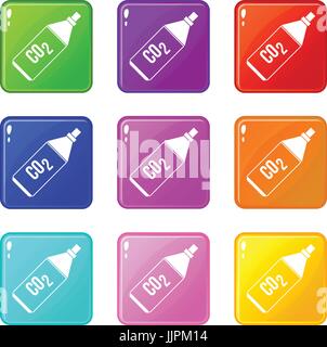 CO2 bottle set 9 Stock Vector