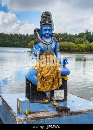 Grand Bassin, Mauritius - December 26, 2017: The Shiva statue at Ganga Talao (Grand Bassin) Hindu temple, Mauritius. It's a copy of the Shiva statue o Stock Photo