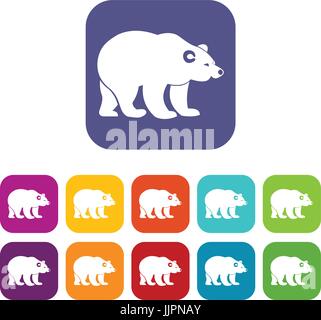 Bear icons set Stock Vector