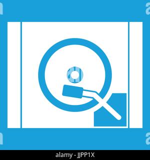 Turntable icon white Stock Vector