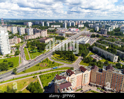Moscow, Russia - July 20.2017. View from the height of Zelenograd administrative district Stock Photo