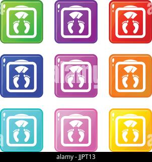 Floor scales set 9 Stock Vector
