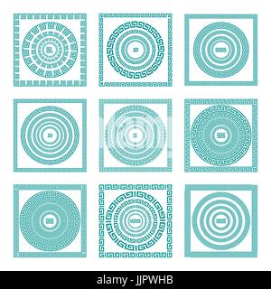 Ancient Greek seamless borders frames pattern set Stock Vector Image ...