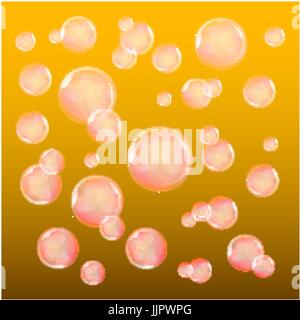 Vector Illustration of Water Drops on an Orange Background art Stock Vector