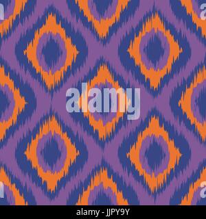 purple ikat stripes. seamless background orange. violet. blue vector art Stock Vector