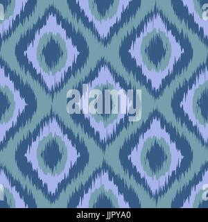seamless pattern Tribal Art Ikat Ogee in traditional classic blue and violet grey colors vector art Stock Vector