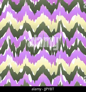 Vector seamless patter design with chevron ikat repeating ornaments. purple pink violet beige art Stock Vector