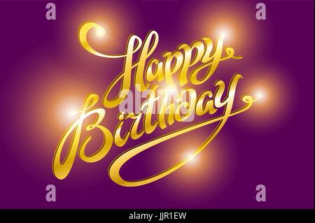 Happy birthday retro vector illustration with lights in background art Stock Vector