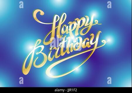 Happy birthday retro vector illustration with lights in background art Stock Vector
