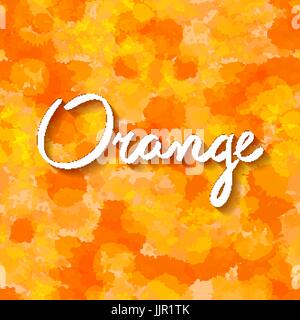 lettering orange background water drop art vector Stock Vector