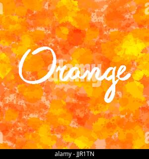lettering orange background water drop art vector Stock Vector