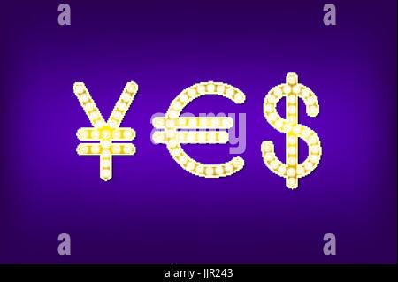 yes in form money symbol, 3d vector art vintage Stock Vector