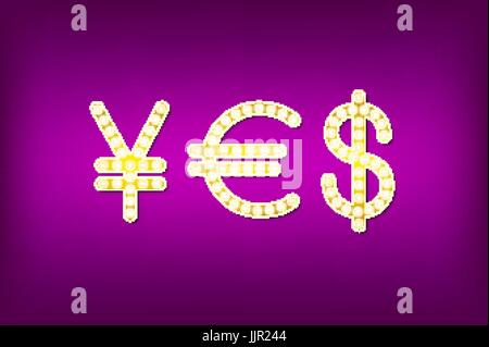 yes in form money symbol, 3d vector art vintage Stock Vector