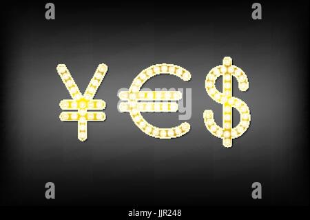 yes in form money symbol, 3d vector art vintage Stock Vector