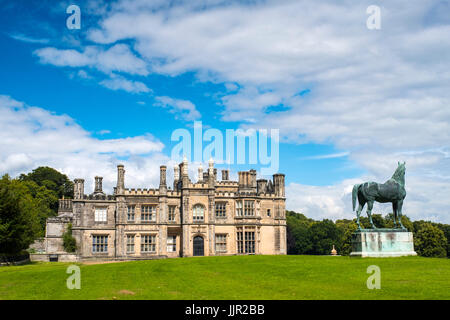 Exterior view of Dalmeny House stately home outside Edinburgh in Scotland, United Kingdom Stock Photo