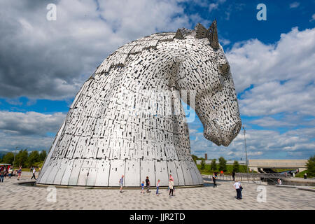 The Kelpies sculptures in Helix Park, Falkirk, Scotland, United Kingdom. Stock Photo