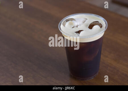 Sparkling Nitro cold brew coffee in take away cup ready to drink Stock Photo