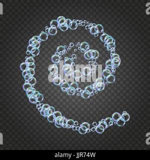Shampoo foam with colorful realistic bubbles Stock Vector