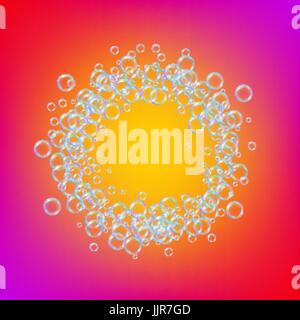 Shampoo foam with colorful realistic bubbles Stock Vector