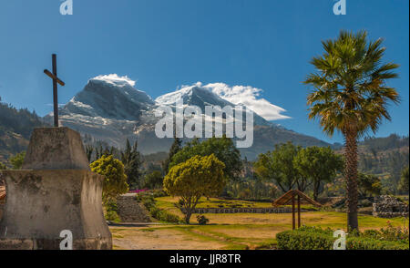 memorial site of Yungay installed after the 1970 earthquake Stock Photo