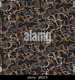 Marble stone black and gold streaks vector seamless texture. Stock Vector