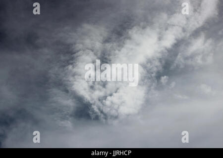 Grey clouds in a threatening sky before the rain. Stock Photo