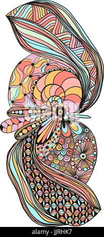 floral decorative background design with zentangle doodle style art for ...