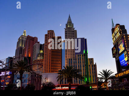 New York New York on the ,  at twilight Stock Photo