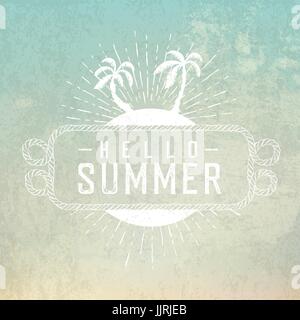 Hello, summer! Vintage poster for summer travel. Stock Vector