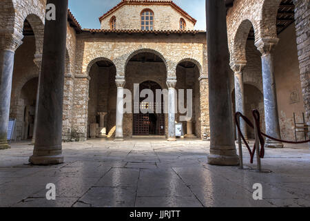 Atrium of the Euphrasian Basilica in Porec, Istria. Croatia Stock Photo