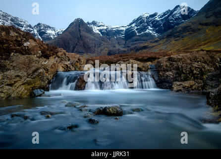 SCOTLAND - CIRCA APRIL 2016: The Fairy Pools Waterfalls in  a popular tourist attraction in Glenbrittle,  Skye an Island in Scotland Stock Photo