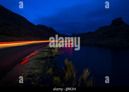 SCOTLAND - CIRCA APRIL 2016: Car trails in the Fairy Glen in Skye an Island in Scotland Stock Photo