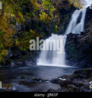 SCOTLAND - CIRCA APRIL 2016: The River Rha Waterfalls close to Uig in Skye an Island in Scotland Stock Photo