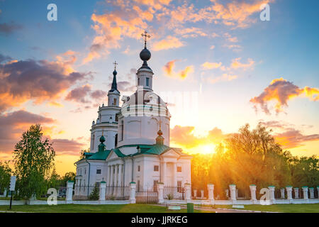 Orthodox church at sunset Stock Photo