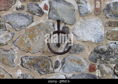 Iron Horse Ring Wall Detail, Tuscany, Italy Stock Photo