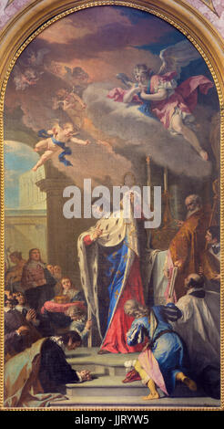 TURIN, ITALY - MARCH 14, 2017: The painting of Sanit Louis IX of France in church Basilica di Suprega by Sebastiano Ricci da Belluno (1659 - 1734). Stock Photo